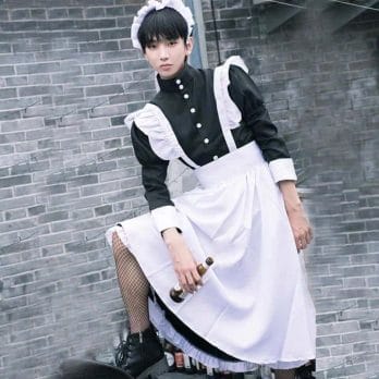 Maid Outfit Herren lang Cosplay Maid Dress 5